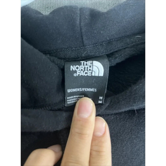 The North Face Size M Womens Classic Logo Hooded Sweatshirt Animal Print Black - Picture 2 of 7